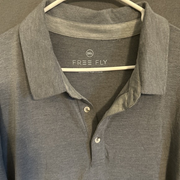 Free Fly Bamboo Performance Golf Polo Mens Size 3XL Short Sleeve Shirt Grey - Picture 2 of 9